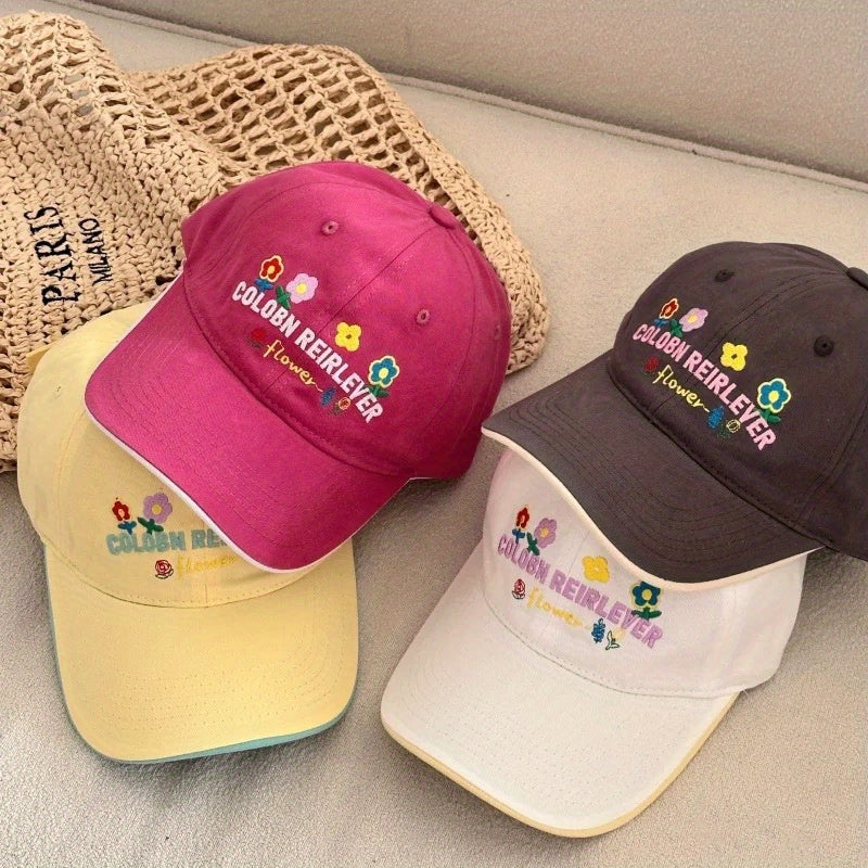 Spring-Summer Korean Style Fashion Letter Embroidery Baseball Cap Unisex Duckbill Hat
