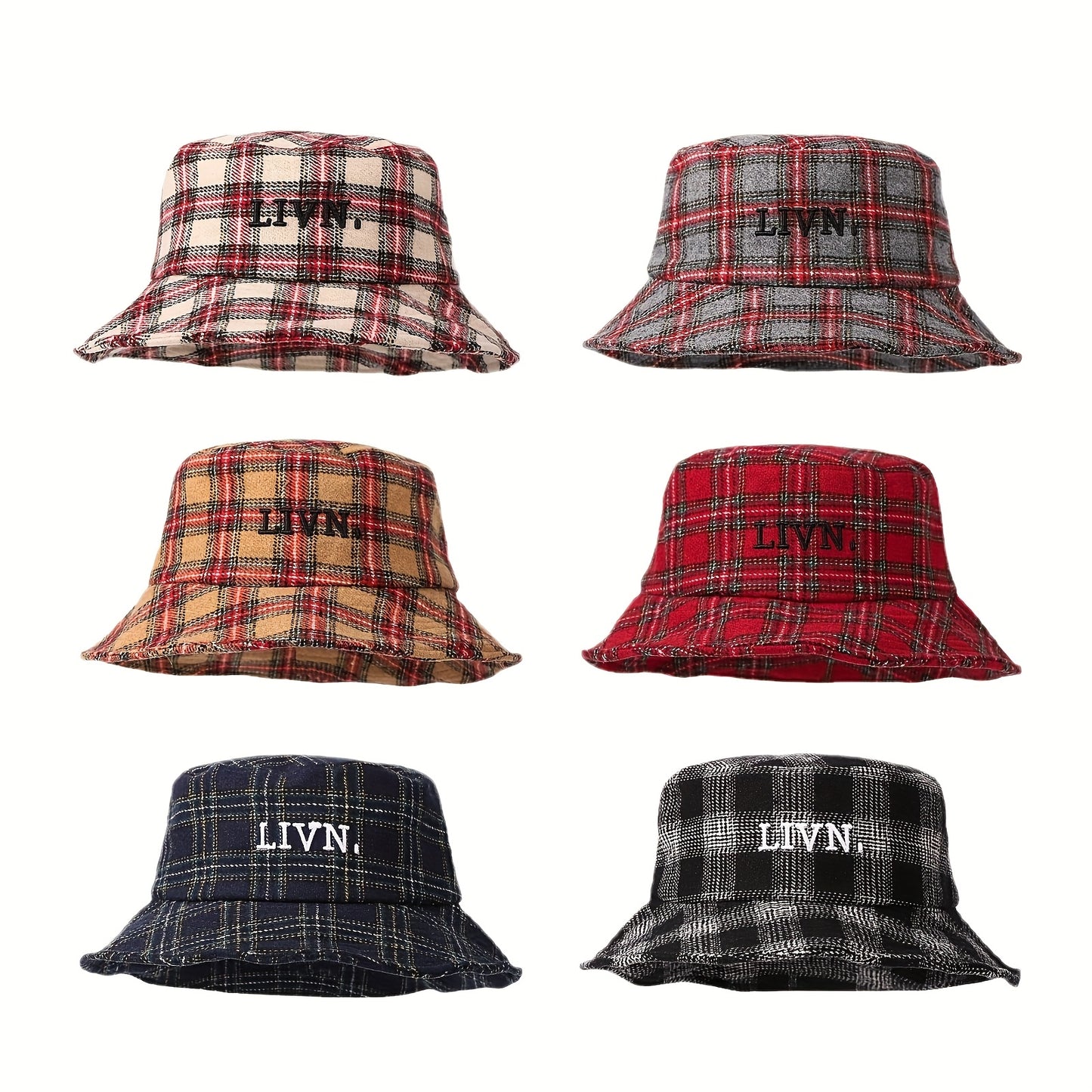 1pc Red Plaid Bucket Hat - Double-Sided Wear, Moisture-Wicking Polyester, Adjustable Toggle Closure, Ideal for Outdoor Hiking, Beach, Street Art, and Sports, Outdoor Bucket Hat | Plaid Pattern Hat | Polyester Hat