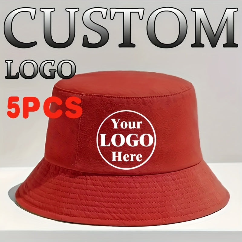 5pcs Customizable Men'S Bucket Hats - Personalized Design, Comfortable & Durable, Perfect for Outdoor Activities, Adjustable Fit, Breathable Fabric, Hand Wash Only, Outdoor Accessories | Adjustable Bucket Hat | Durable Hat
