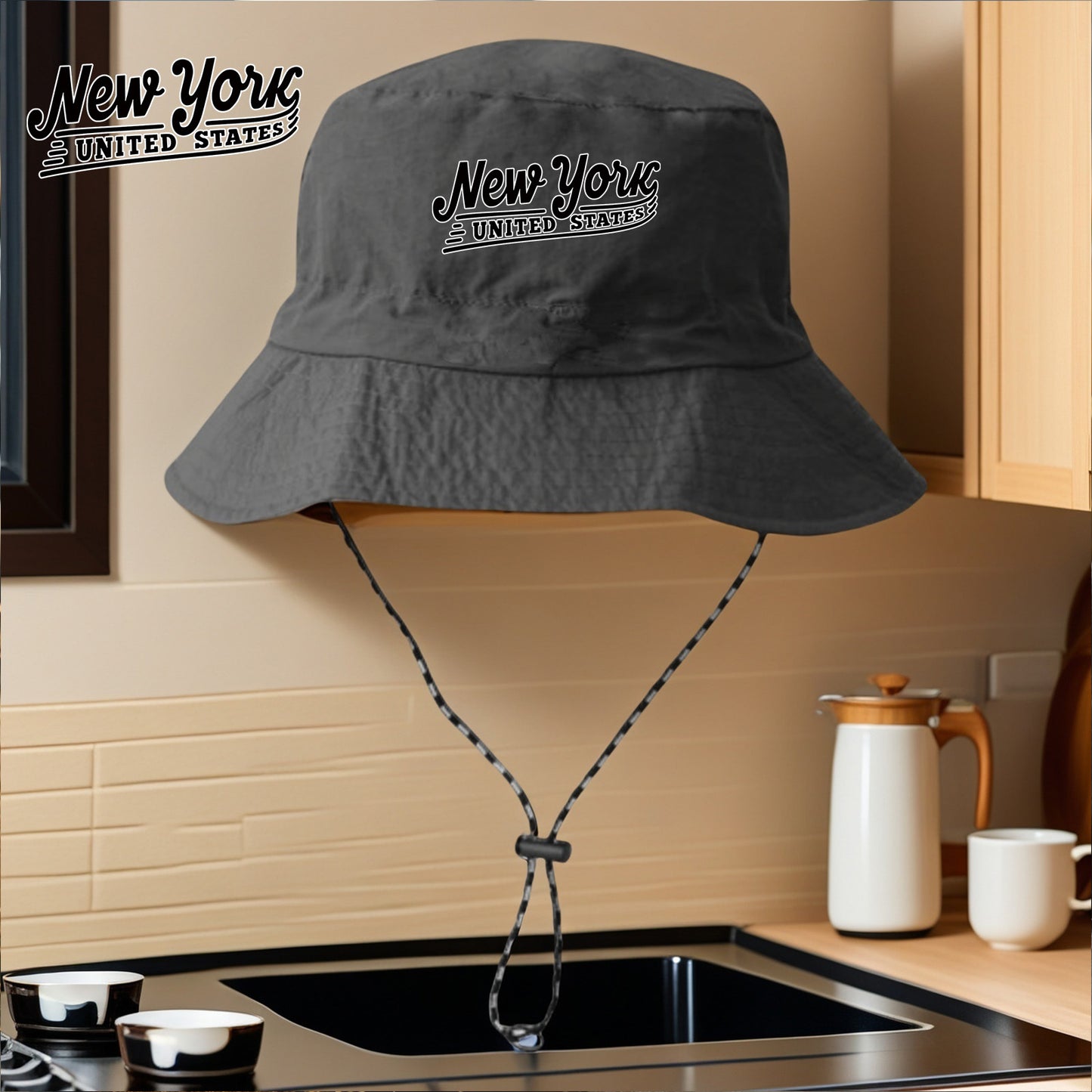 New York United States Bucket Hat - Lightweight, Foldable Outdoor Fishing Hat with Adjustable Strap, Machine Washable, Ideal for Hiking and Sports, Sports Accessories | Adjustable Headgear | Lightweight Hat