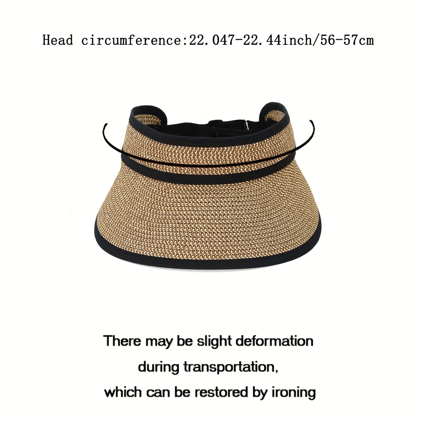 French Chic Adjustable Two-Tone Sun Hat - Lightweight Breathable Straw-Style Design with Hollow Top for Outdoor Travel, Camping, Beach & Picnics