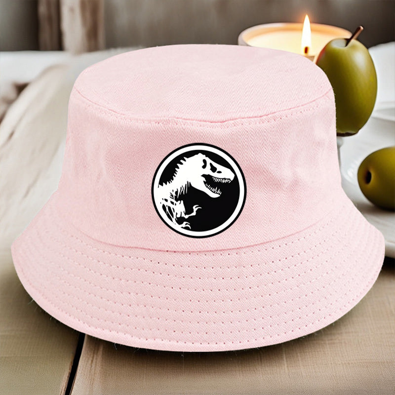 1pc Dinosaur Bone Print Bucket Hat, All-Season Lightweight Polyester Fisherman Cap with Toggle Closure, Machine Washable, Fitted Design - Multiple Colors Available