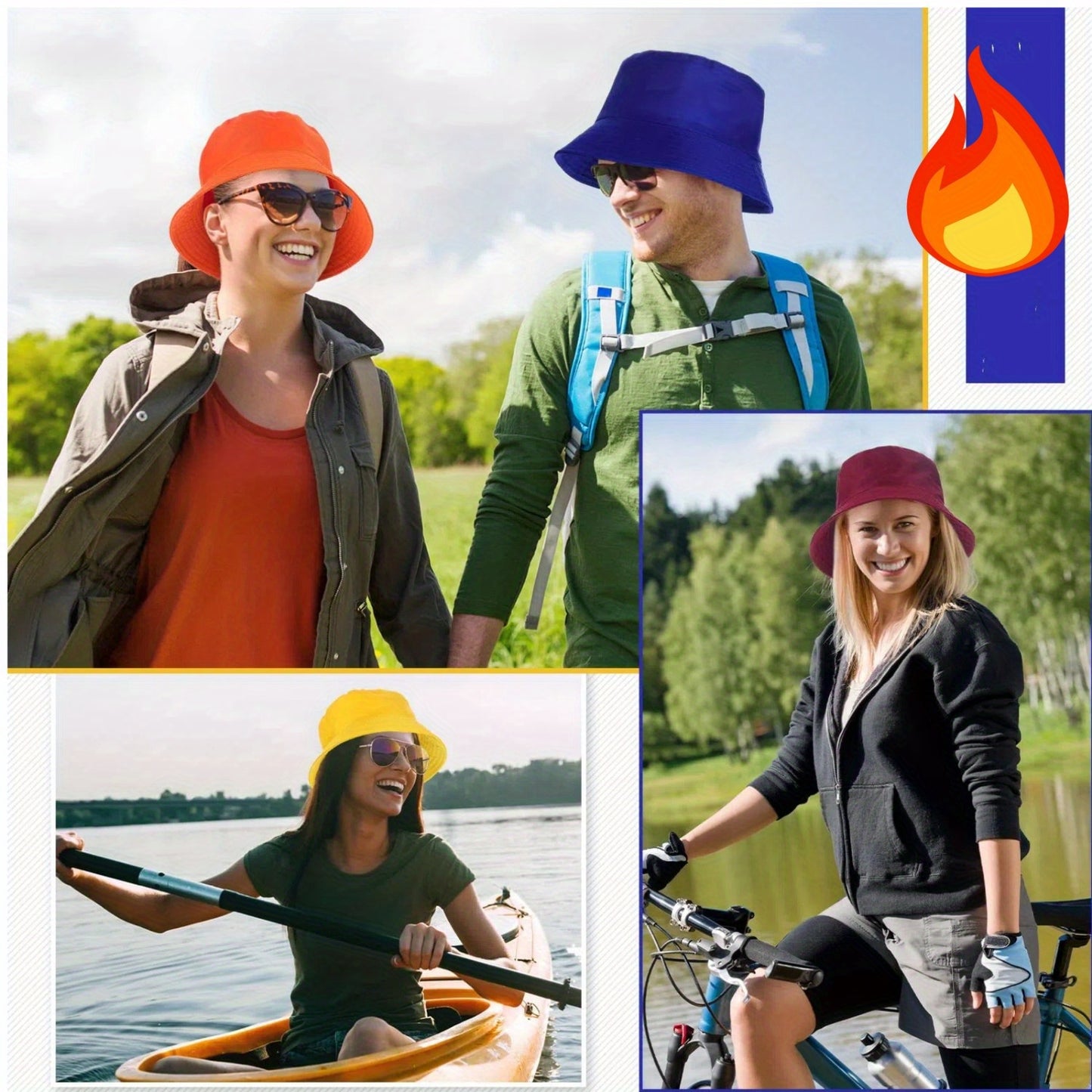 13pcs Customizable Wide-Brimmed Bucket Hats for Men & Women - Breathable, Adjustable Snap Closure, All-Season Outdoor Hats with Personalized Text & Patterns for Camping, Fishing, Travel, Music Festivals, Festive Headwear, Durable Headgear
