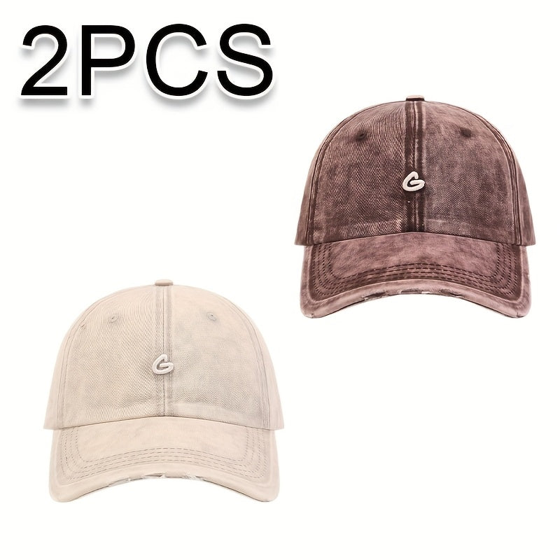 1\u002F2pcs Set Korean Style Distressed Vintage Baseball Cap - Four Seasons Versatile, Small \