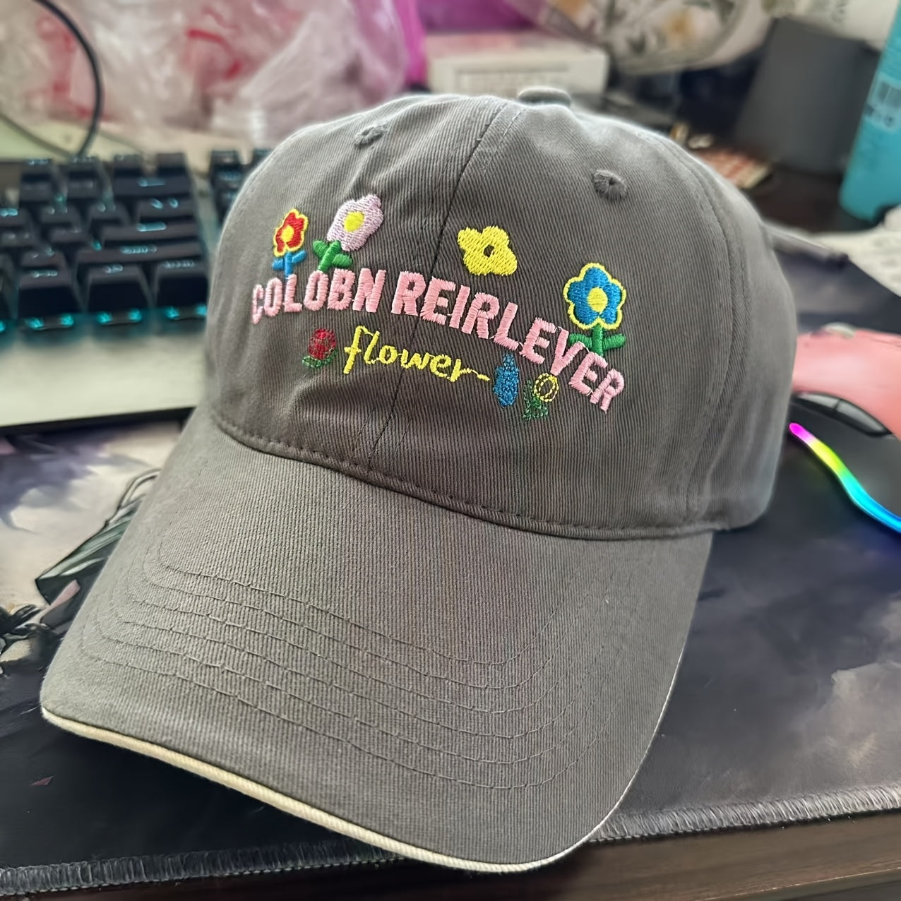 Spring-Summer Korean Style Fashion Letter Embroidery Baseball Cap Unisex Duckbill Hat