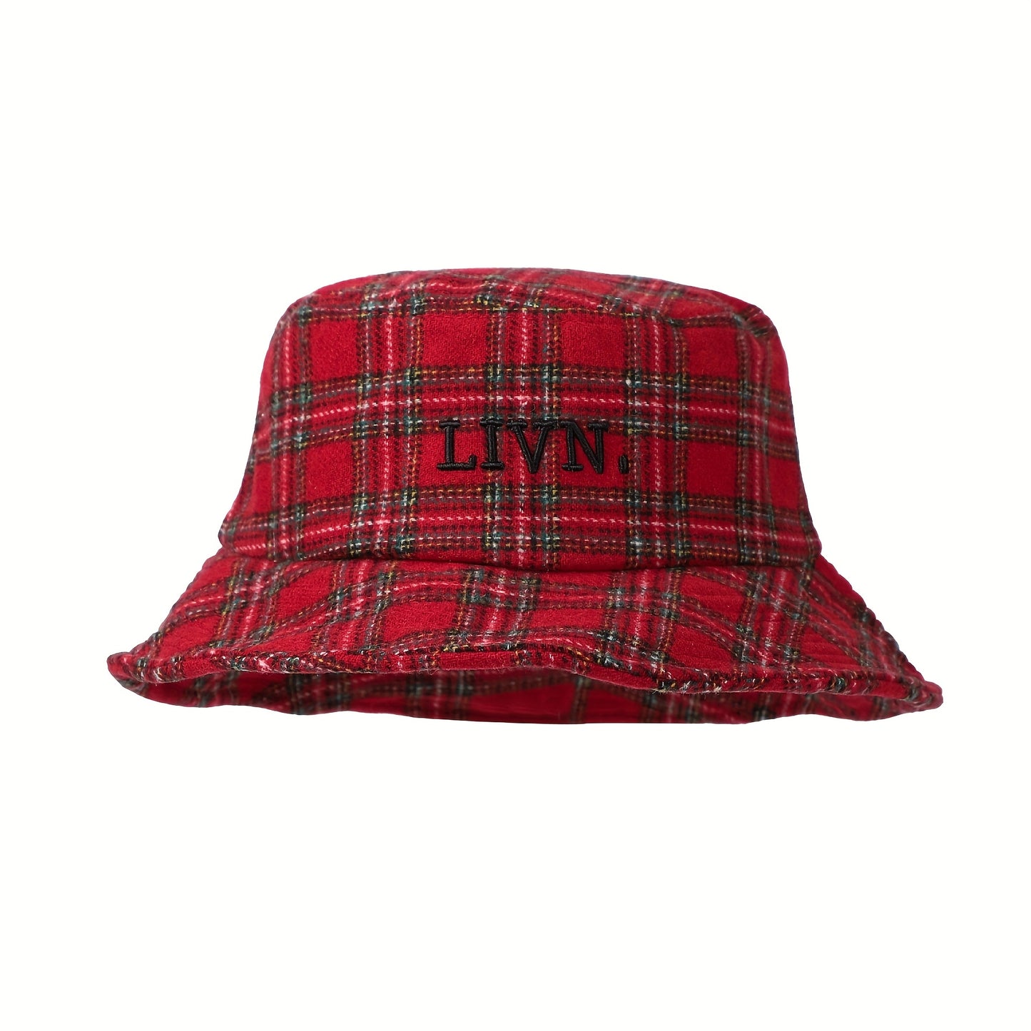1pc Red Plaid Bucket Hat - Double-Sided Wear, Moisture-Wicking Polyester, Adjustable Toggle Closure, Ideal for Outdoor Hiking, Beach, Street Art, and Sports, Outdoor Bucket Hat | Plaid Pattern Hat | Polyester Hat