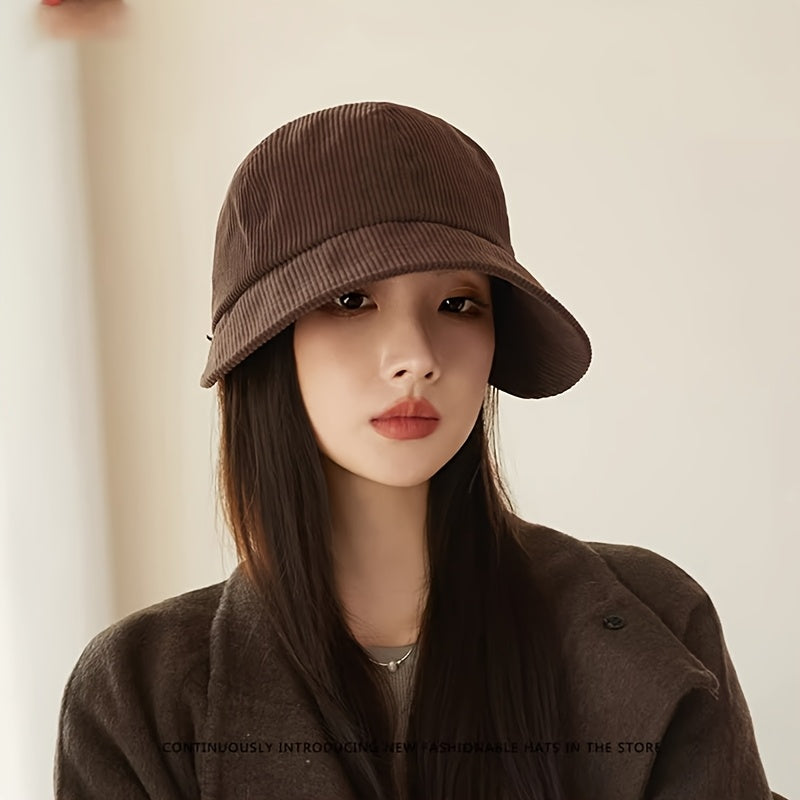Anime-Inspired Corduroy Baseball Cap for Women, Breathable Polyester, Adjustable Fit, Craftsmanship, with Machine Washable for All-Season Versatile Hat