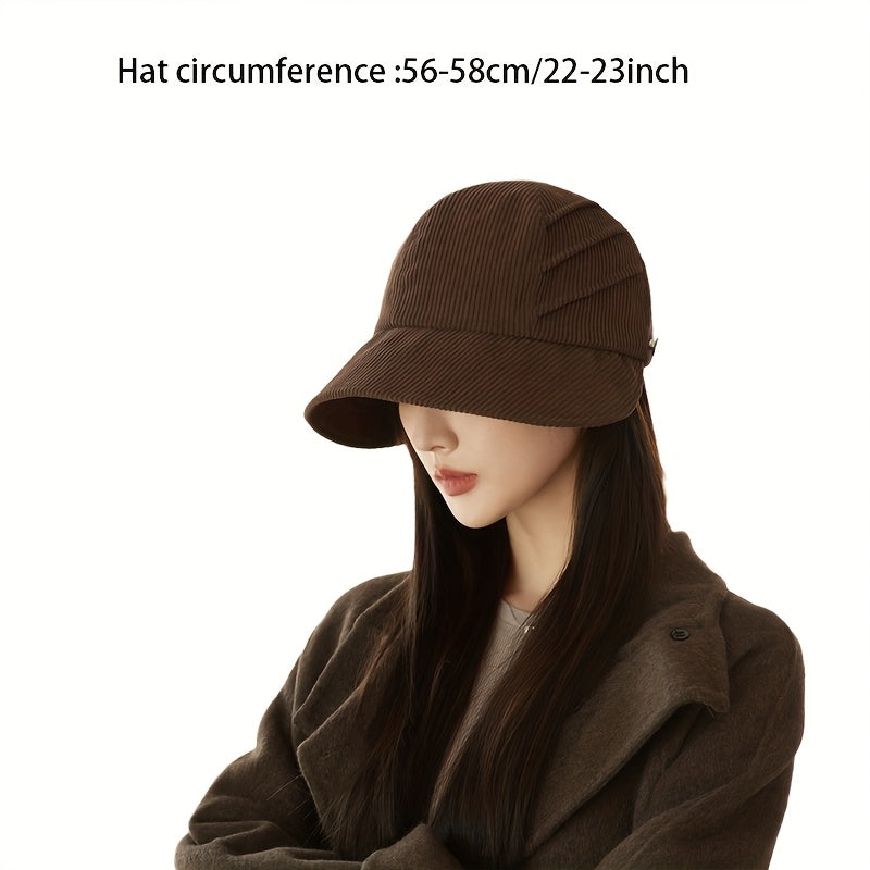 Anime-Inspired Corduroy Baseball Cap for Women, Breathable Polyester, Adjustable Fit, Craftsmanship, with Machine Washable for All-Season Versatile Hat
