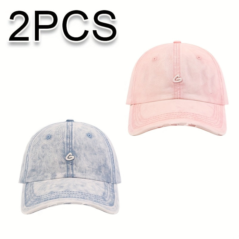 1\u002F2pcs Set Korean Style Distressed Vintage Baseball Cap - Four Seasons Versatile, Small \
