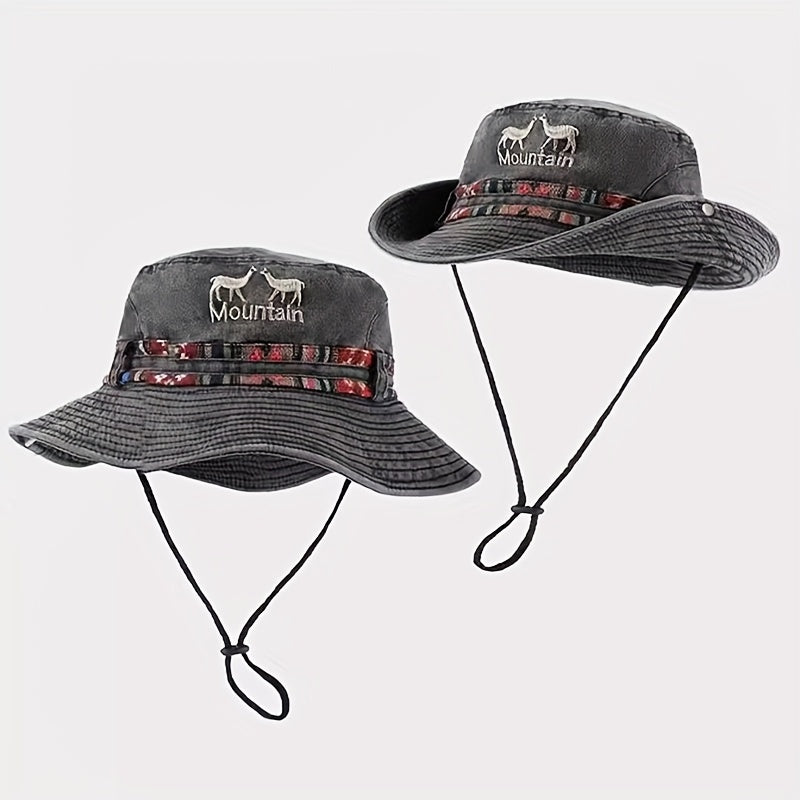 Embroidered Fisherman Hat Beach Hat Women Sun Hat Men Safari Hats, Beach Hats for Women