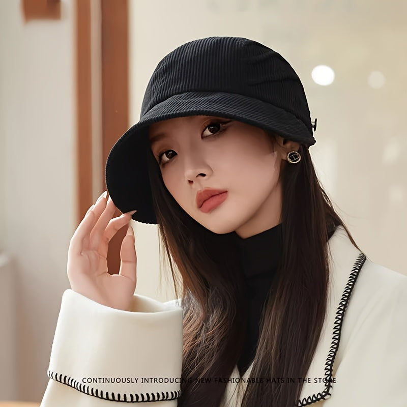 Anime-Inspired Corduroy Baseball Cap for Women, Breathable Polyester, Adjustable Fit, Craftsmanship, with Machine Washable for All-Season Versatile Hat