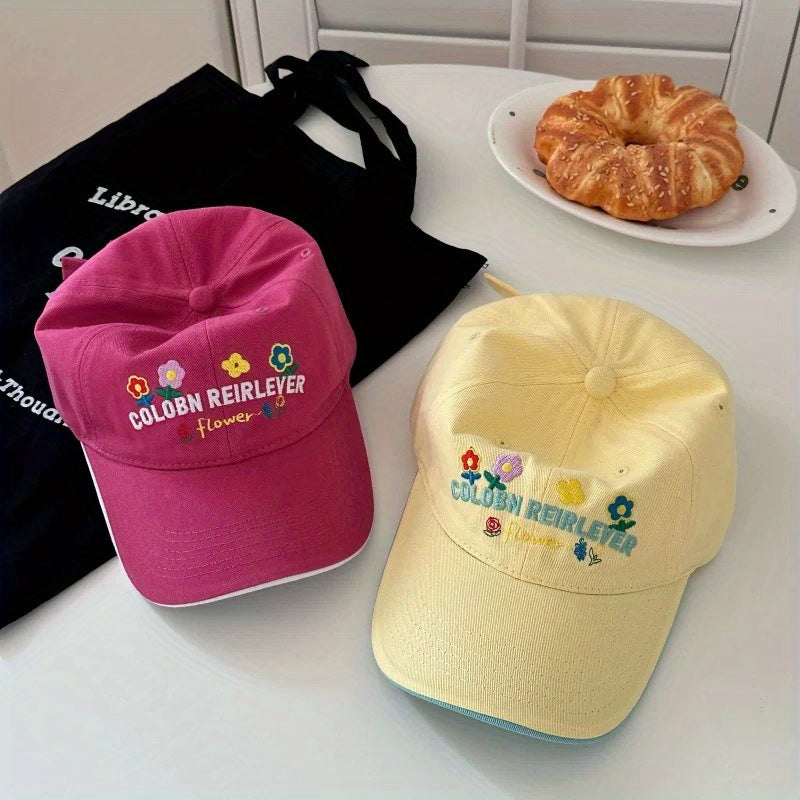 Spring-Summer Korean Style Fashion Letter Embroidery Baseball Cap Unisex Duckbill Hat