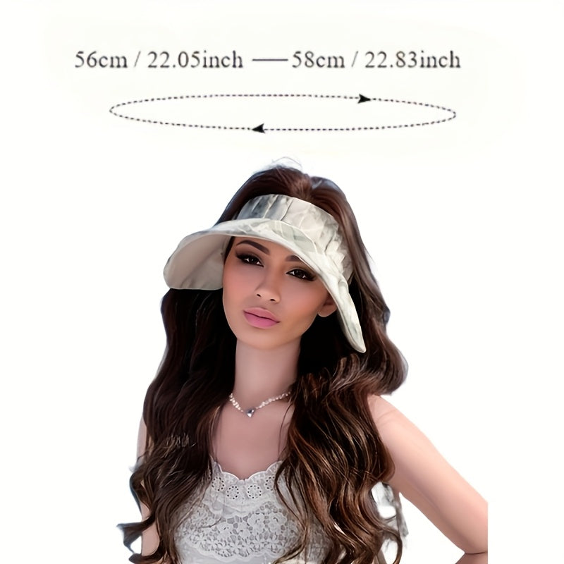 1pc 2025 Spring\u002FSummer New Printed Open-Top Sun Visor Hat Adjustable Fisherman Hat and Beauty Suitable for Beach Walking Vacation Trave