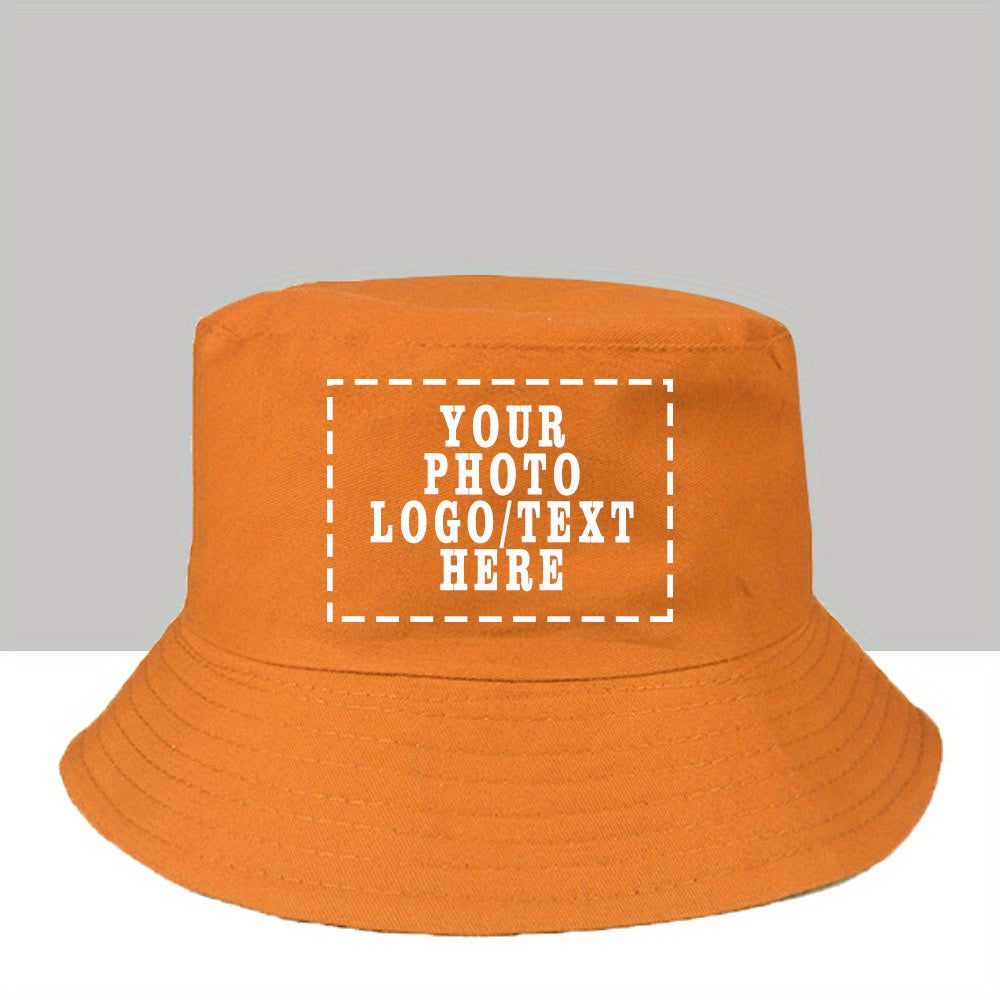 1pc Customizable Women'S Bucket Hat with Photo & Text - Lightweight, Durable Woven Material, Perfect for Outdoor Activities, Adjustable Fit for Hiking & Beach Wear, Beach Accessories