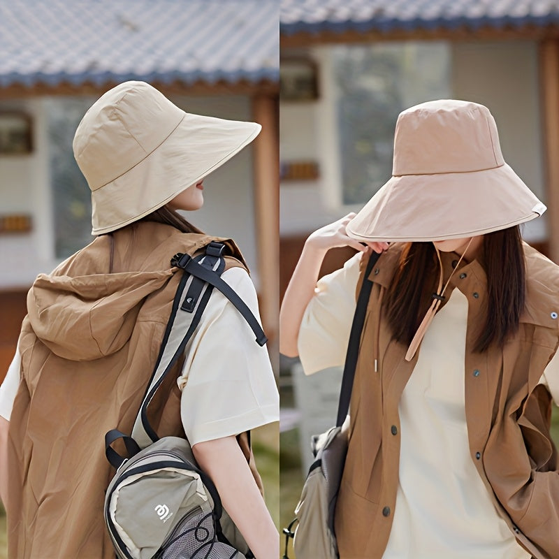 2pcs Fisherman Hat Khaki+Pink Wide Brim, Essential for Outdoor Activities! Stylish and Beautiful Lightweight Polyester Fishing Cap, Perfect for Outdoors and Travel Eye-Catching Accessory