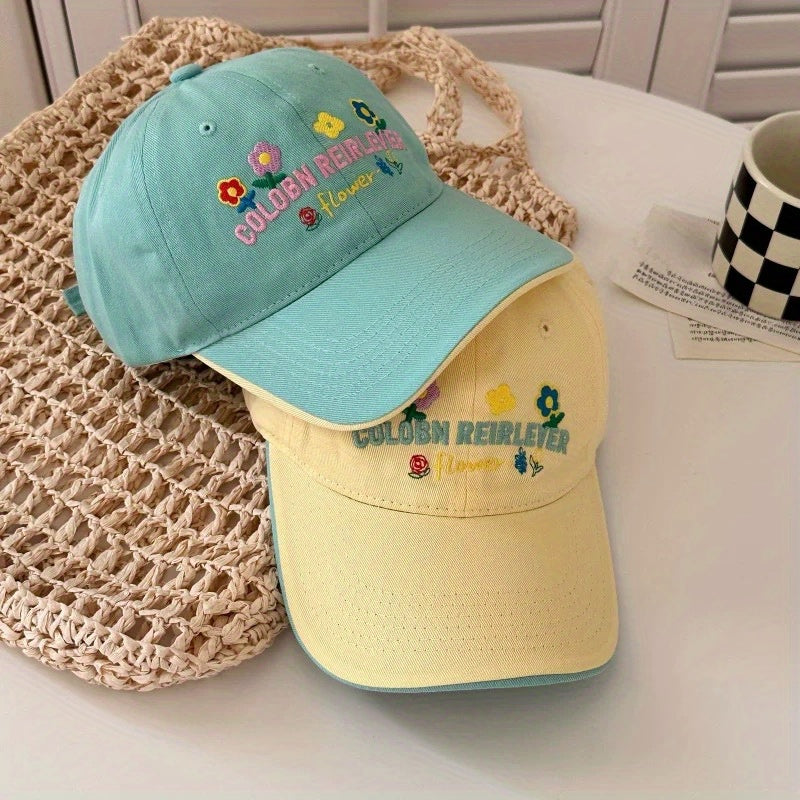 Spring-Summer Korean Style Fashion Letter Embroidery Baseball Cap Unisex Duckbill Hat
