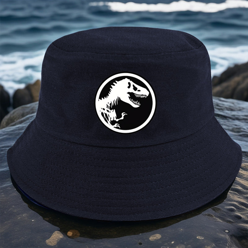 1pc Dinosaur Bone Print Bucket Hat, All-Season Lightweight Polyester Fisherman Cap with Toggle Closure, Machine Washable, Fitted Design - Multiple Colors Available