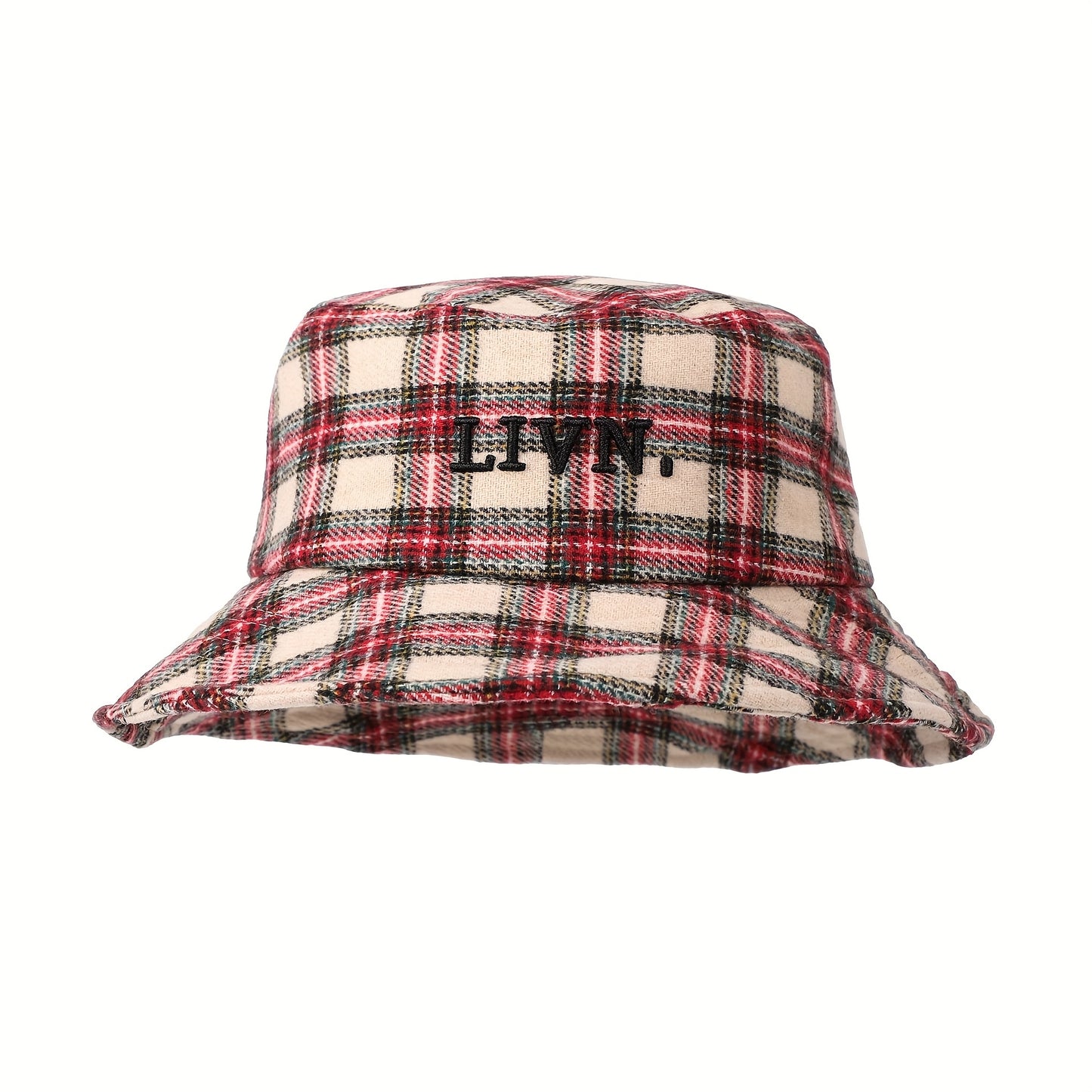 1pc Red Plaid Bucket Hat - Double-Sided Wear, Moisture-Wicking Polyester, Adjustable Toggle Closure, Ideal for Outdoor Hiking, Beach, Street Art, and Sports, Outdoor Bucket Hat | Plaid Pattern Hat | Polyester Hat