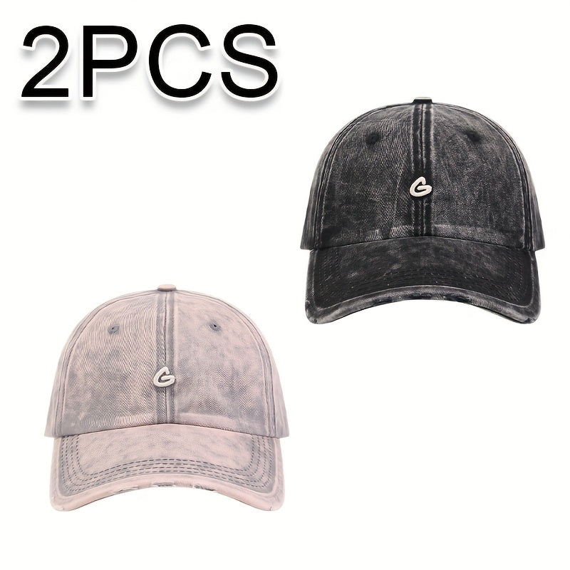 1\u002F2pcs Set Korean Style Distressed Vintage Baseball Cap - Four Seasons Versatile, Small \