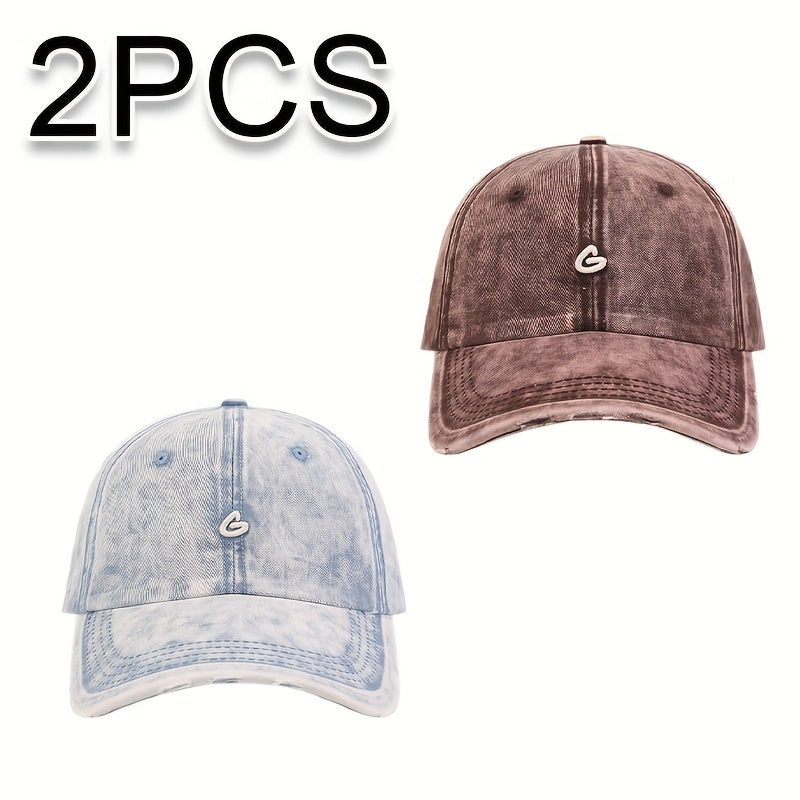1\u002F2pcs Set Korean Style Distressed Vintage Baseball Cap - Four Seasons Versatile, Small \