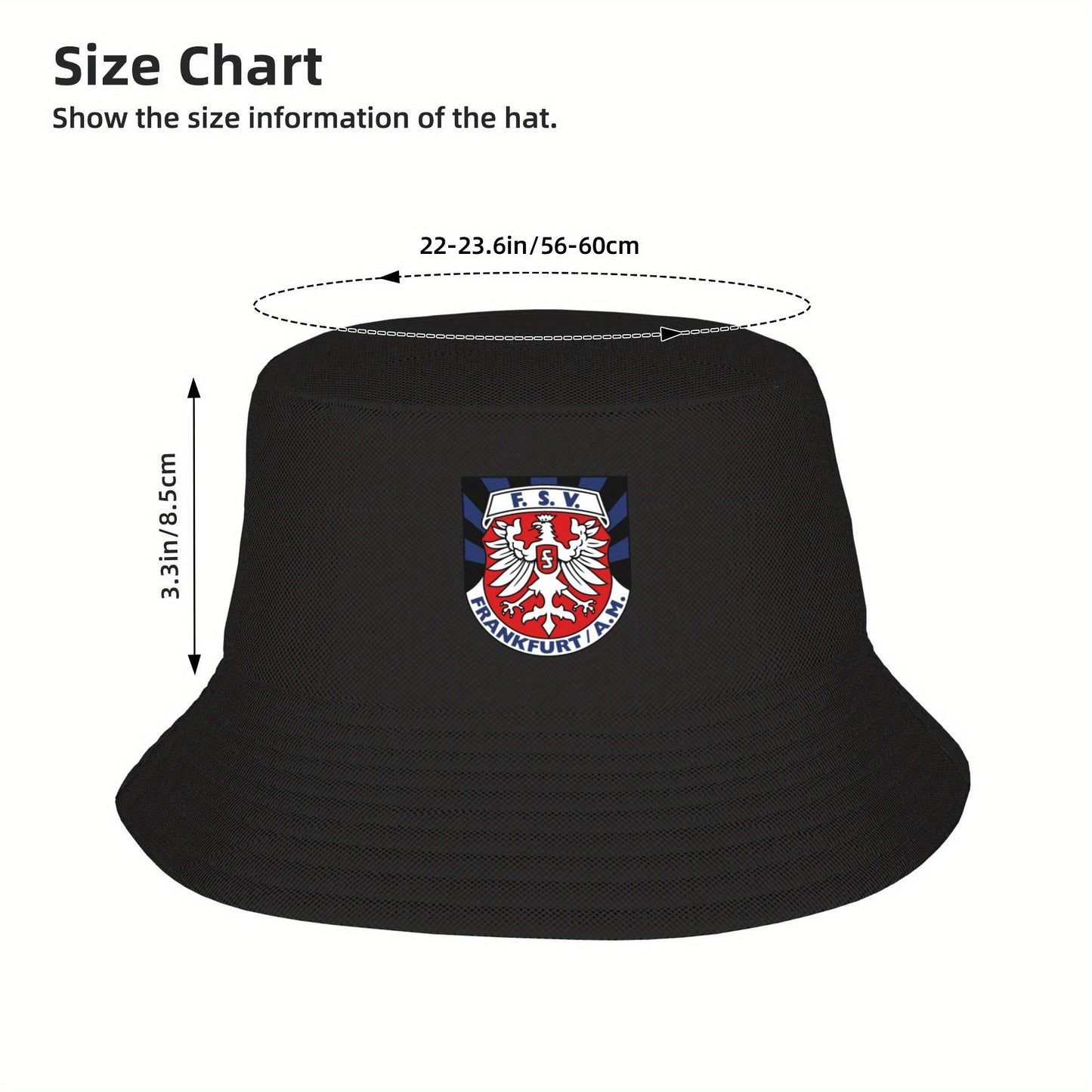 FSV Frankfurt Adult Bucket Hat - Breathable Buckle Closure Fishing, Structured Fit for Sports, Outdoor, Casual - Ideal for Soccer Fans & Everyday use