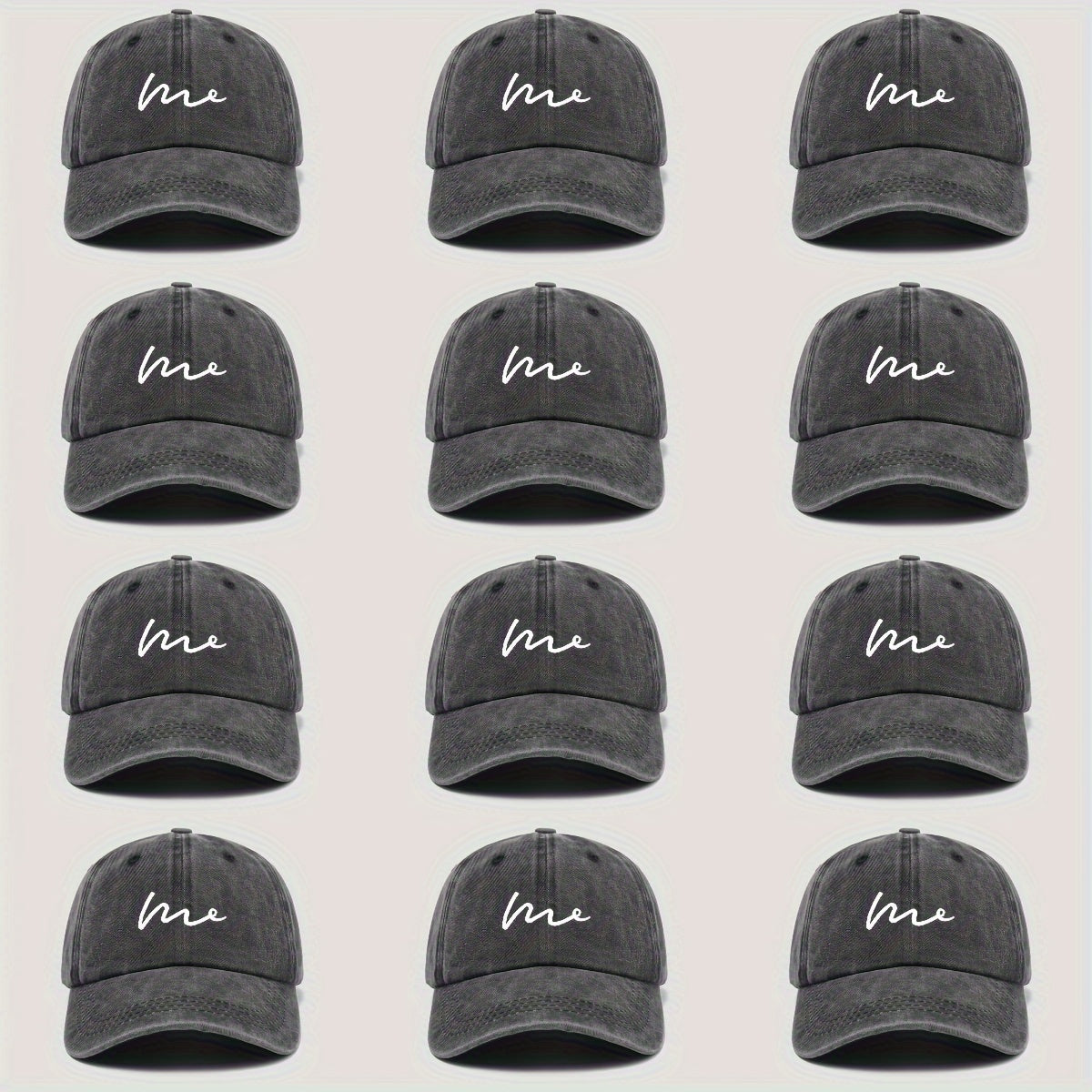 12-Pack Adjustable Baseball Caps with Sun Protection, Urban-Themed Polyester Hats, Woven Vintage American Style Unisex Baseball Caps with Soft Top