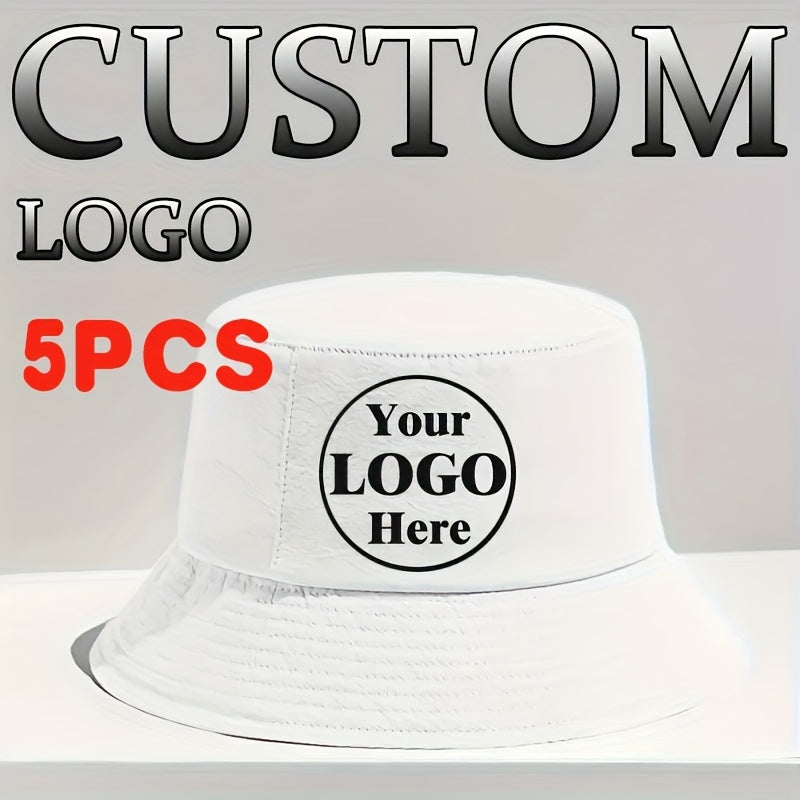 5pcs Customizable Men'S Bucket Hats - Personalized Design, Comfortable & Durable, Perfect for Outdoor Activities, Adjustable Fit, Breathable Fabric, Hand Wash Only, Outdoor Accessories | Adjustable Bucket Hat | Durable Hat