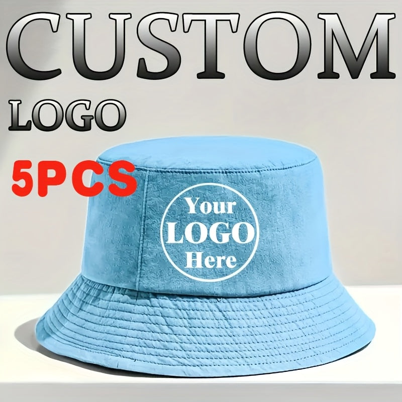 5pcs Customizable Men'S Bucket Hats - Personalized Design, Comfortable & Durable, Perfect for Outdoor Activities, Adjustable Fit, Breathable Fabric, Hand Wash Only, Outdoor Accessories | Adjustable Bucket Hat | Durable Hat