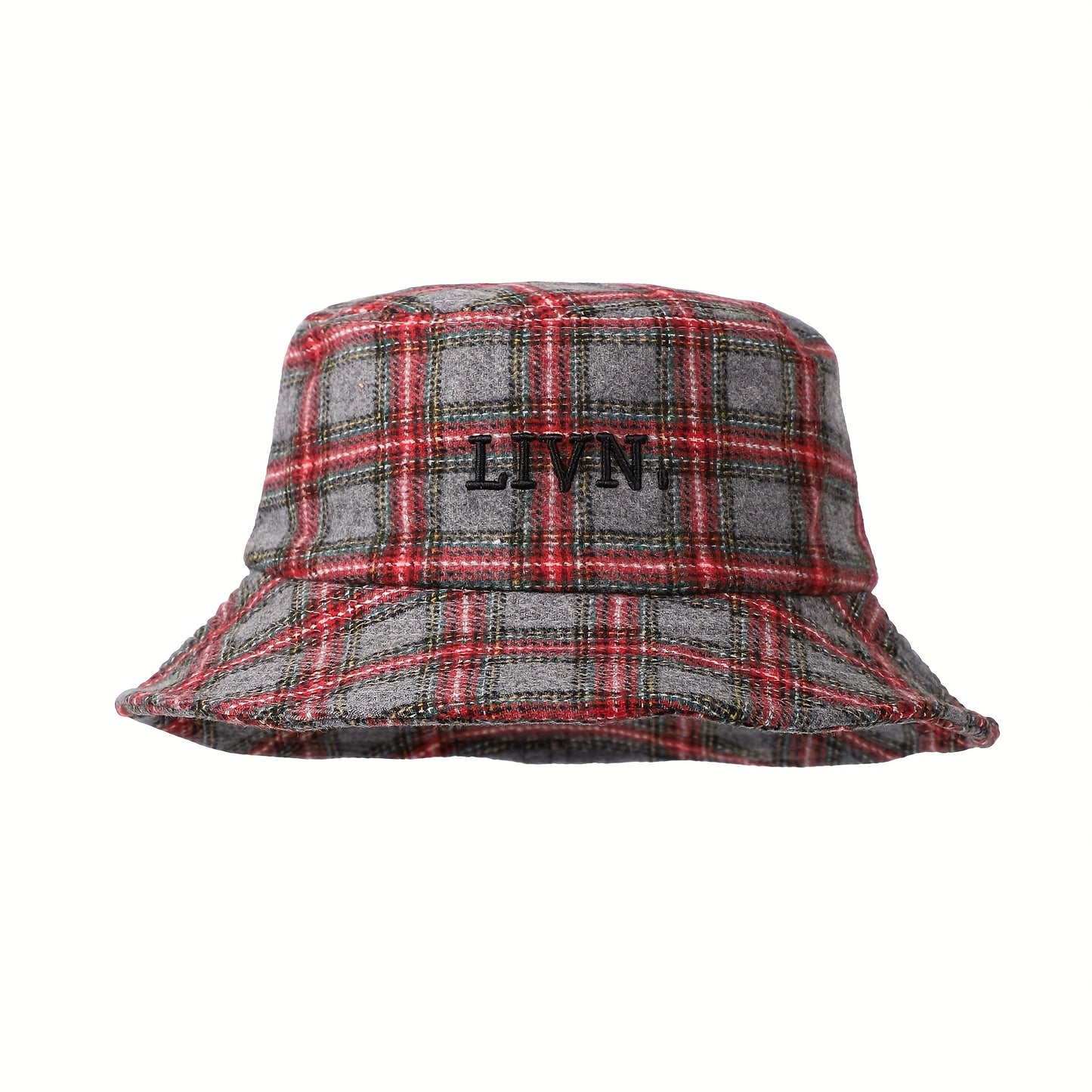 1pc Red Plaid Bucket Hat - Double-Sided Wear, Moisture-Wicking Polyester, Adjustable Toggle Closure, Ideal for Outdoor Hiking, Beach, Street Art, and Sports, Outdoor Bucket Hat | Plaid Pattern Hat | Polyester Hat