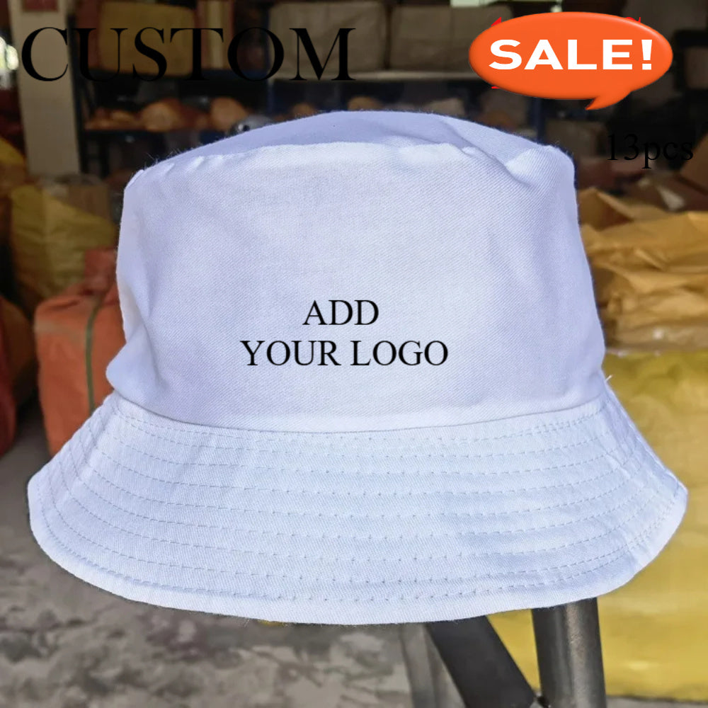 13pcs Customizable Wide-Brimmed Bucket Hats for Men & Women - Breathable, Adjustable Snap Closure, All-Season Outdoor Hats with Personalized Text & Patterns for Camping, Fishing, Travel, Music Festivals, Festive Headwear, Durable Headgear