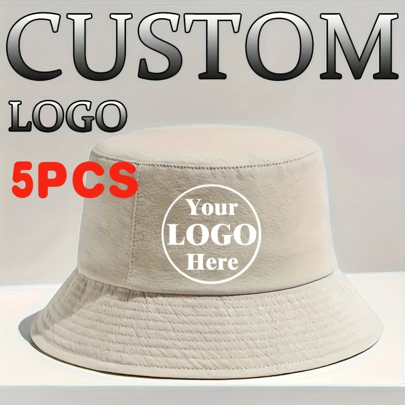 5pcs Customizable Men'S Bucket Hats - Personalized Design, Comfortable & Durable, Perfect for Outdoor Activities, Adjustable Fit, Breathable Fabric, Hand Wash Only, Outdoor Accessories | Adjustable Bucket Hat | Durable Hat
