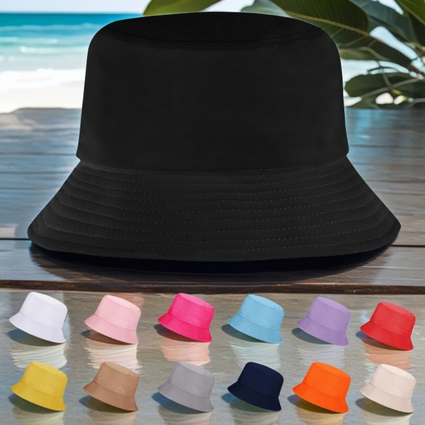 13pcs Customizable Wide-Brimmed Bucket Hats for Men & Women - Breathable, Adjustable Snap Closure, All-Season Outdoor Hats with Personalized Text & Patterns for Camping, Fishing, Travel, Music Festivals, Festive Headwear, Durable Headgear