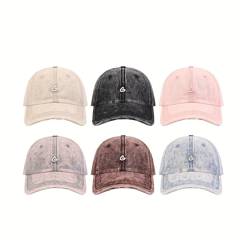 1\u002F2pcs Set Korean Style Distressed Vintage Baseball Cap - Four Seasons Versatile, Small \