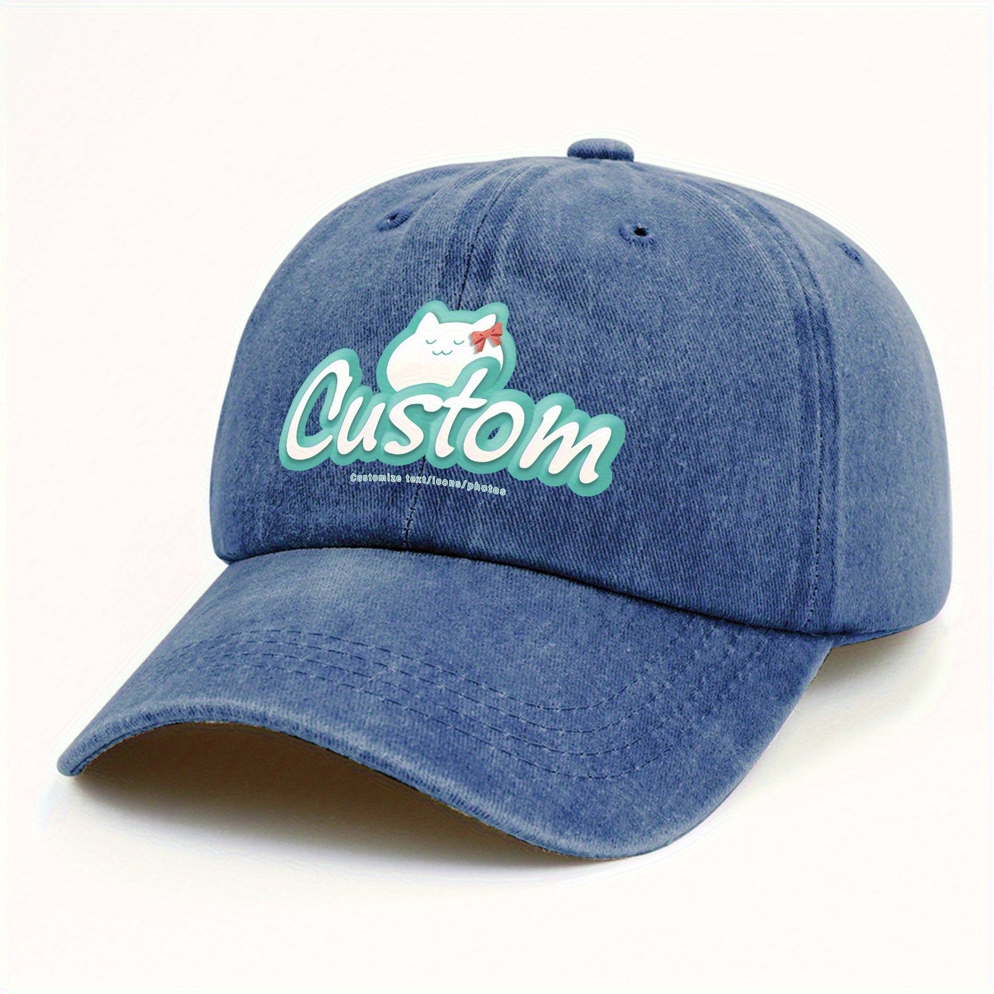 10pcs, Customizable Logo, Personalized Image Photo 10pcs Same Style Retro Fashion Baseball Caps, Customizable Private Patterns, Suitable for Company Team Building Logo or Event Party, Event Customization, Family Customization