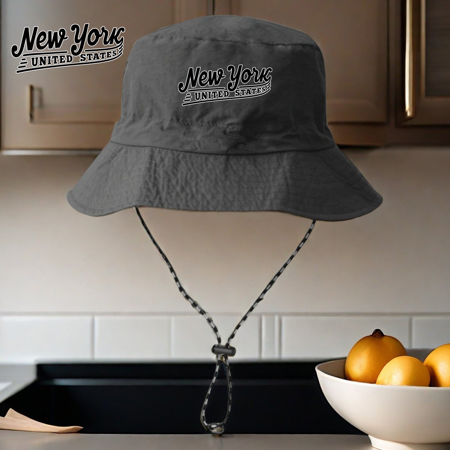 New York United States Bucket Hat - Lightweight, Foldable Outdoor Fishing Hat with Adjustable Strap, Machine Washable, Ideal for Hiking and Sports, Sports Accessories | Adjustable Headgear | Lightweight Hat