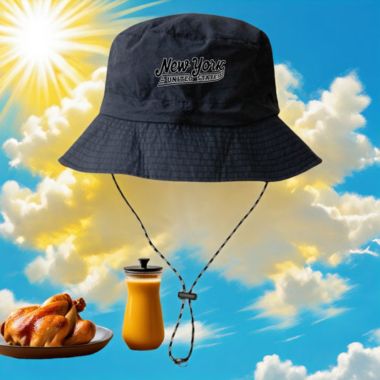 New York United States Bucket Hat - Lightweight, Foldable Outdoor Fishing Hat with Adjustable Strap, Machine Washable, Ideal for Hiking and Sports, Sports Accessories | Adjustable Headgear | Lightweight Hat