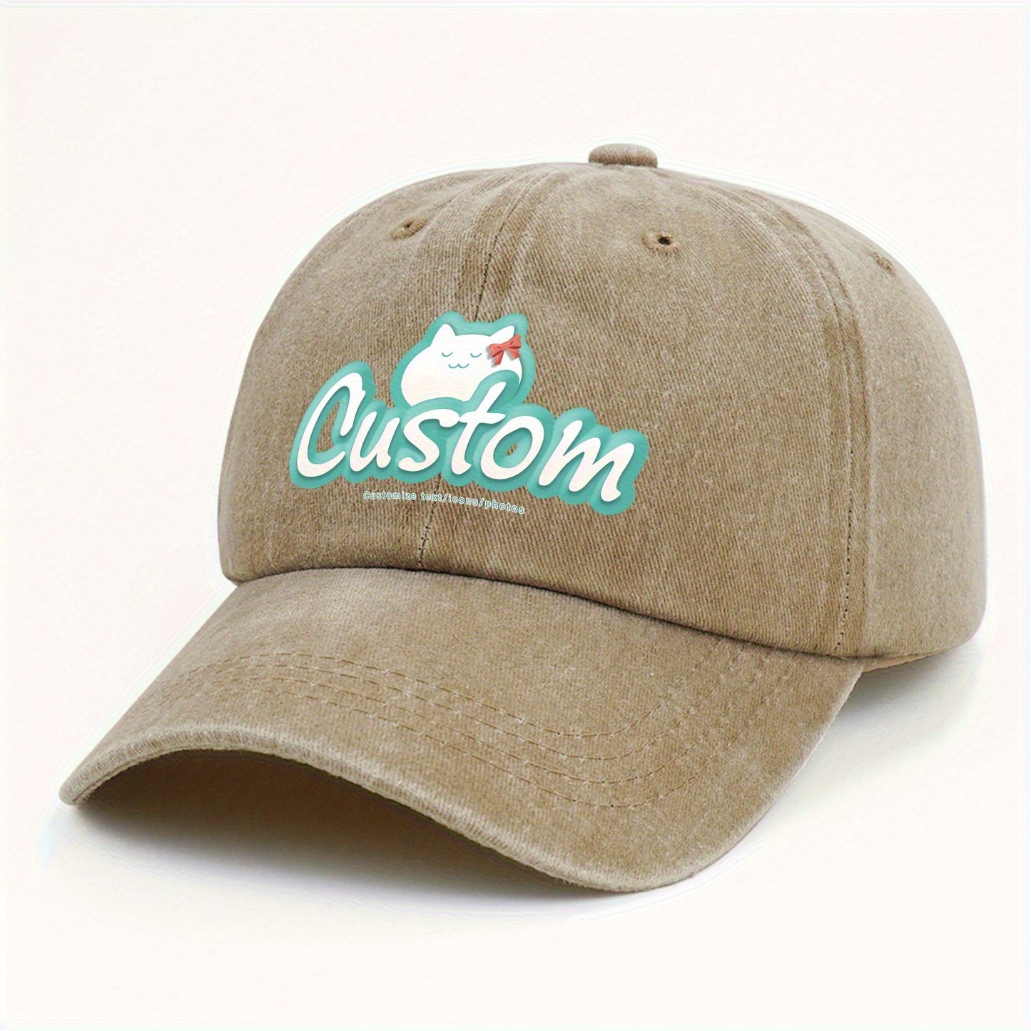 10pcs, Customizable Logo, Personalized Image Photo 10pcs Same Style Retro Fashion Baseball Caps, Customizable Private Patterns, Suitable for Company Team Building Logo or Event Party, Event Customization, Family Customization
