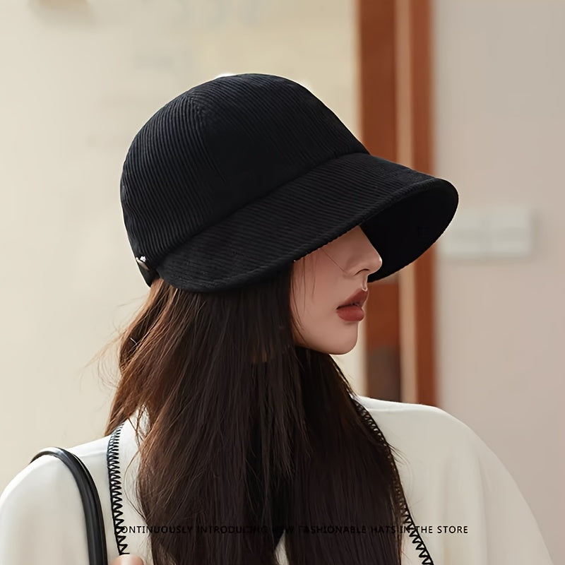 Anime-Inspired Corduroy Baseball Cap for Women, Breathable Polyester, Adjustable Fit, Craftsmanship, with Machine Washable for All-Season Versatile Hat