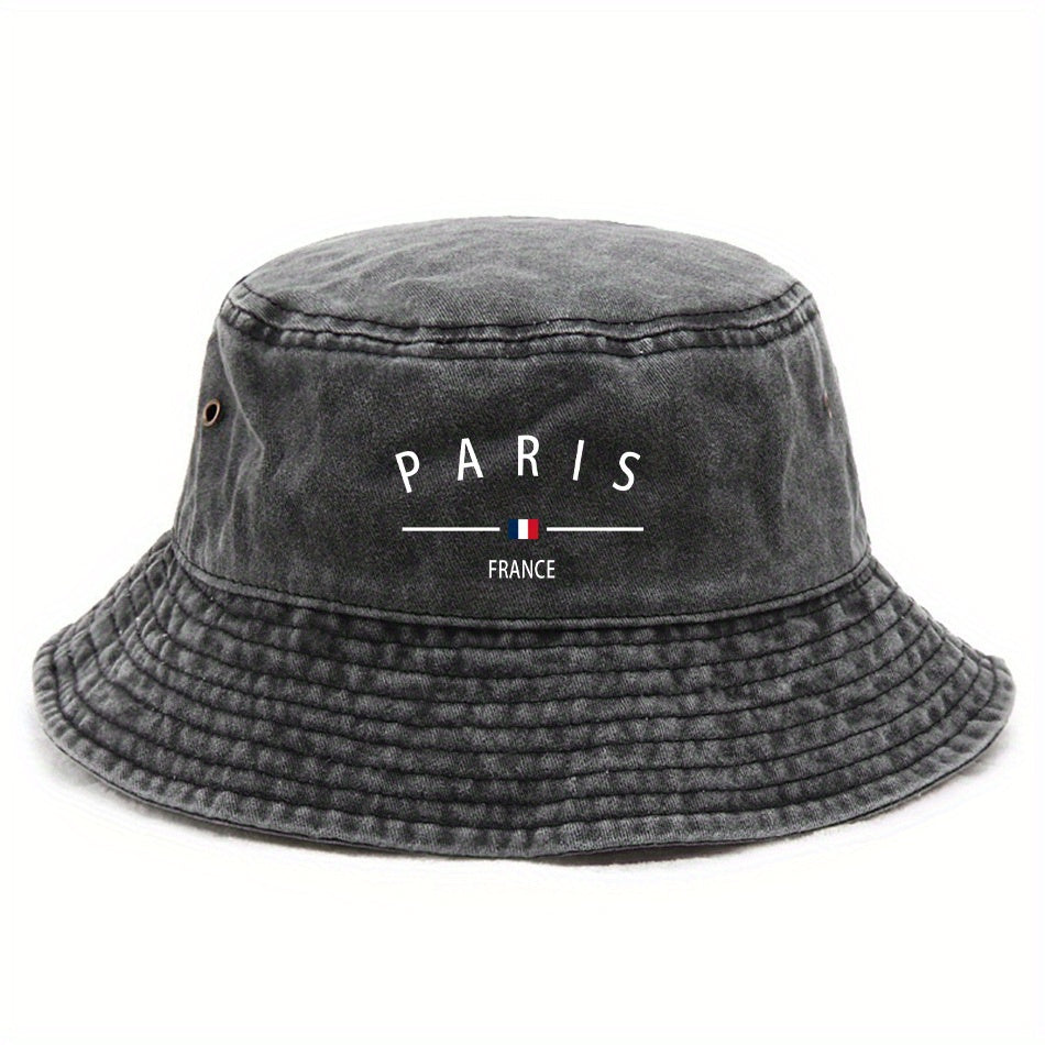 Parisian Bucket Hat Stylish Black Vintage Parisian Bucket Hat | Hand-Washable Woven Viscose, Casual French Style Accessory, Beach Party Hat with \