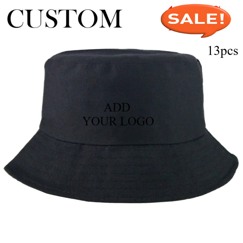 13pcs Customizable Wide-Brimmed Bucket Hats for Men & Women - Breathable, Adjustable Snap Closure, All-Season Outdoor Hats with Personalized Text & Patterns for Camping, Fishing, Travel, Music Festivals, Festive Headwear, Durable Headgear