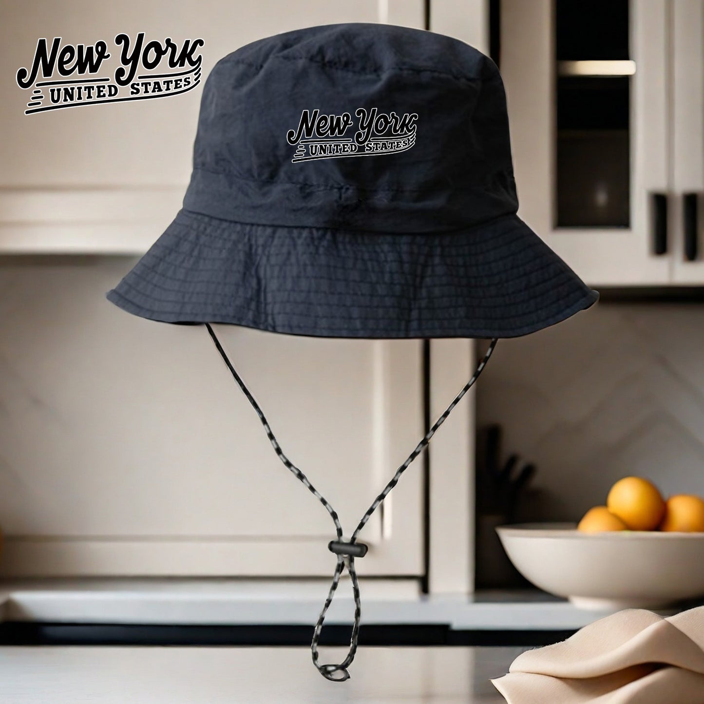 New York United States Bucket Hat - Lightweight, Foldable Outdoor Fishing Hat with Adjustable Strap, Machine Washable, Ideal for Hiking and Sports, Sports Accessories | Adjustable Headgear | Lightweight Hat