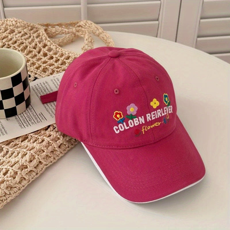 Spring-Summer Korean Style Fashion Letter Embroidery Baseball Cap Unisex Duckbill Hat