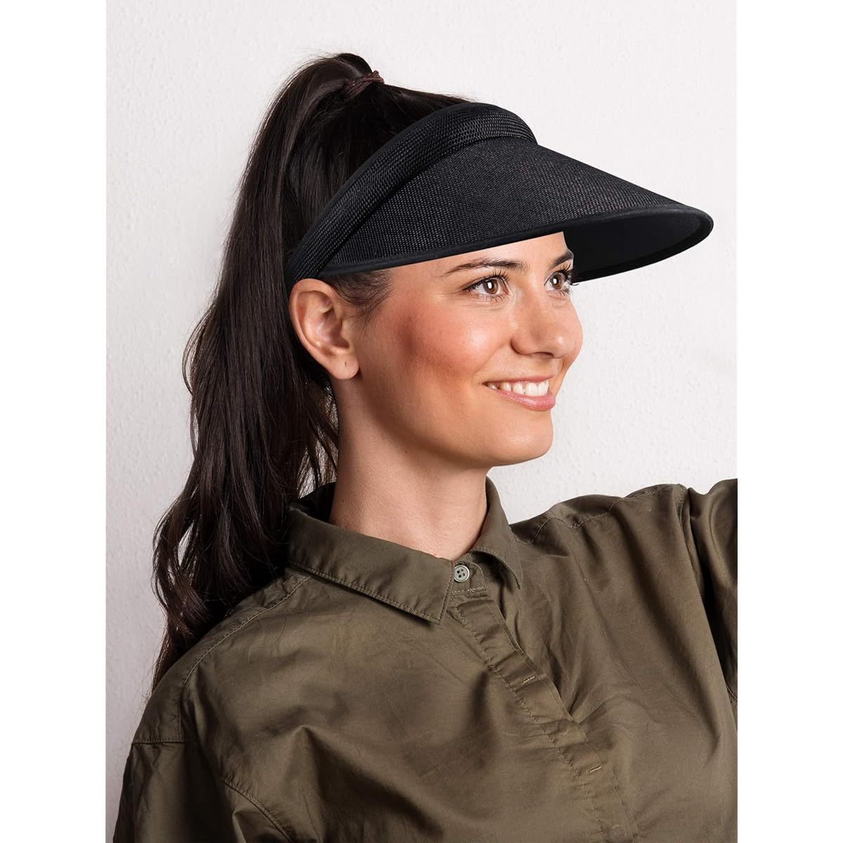 Syhood 3pcs Women's Adjustable Clip-On Sun Visor Hats - Wide Brim Summer Beach Golf Hats, Breathable Lightweight for Outdoor Activities & Bachelorette Parties (Black, Beige, White), Versatile Fashion Accessory, Comfortable Headwear