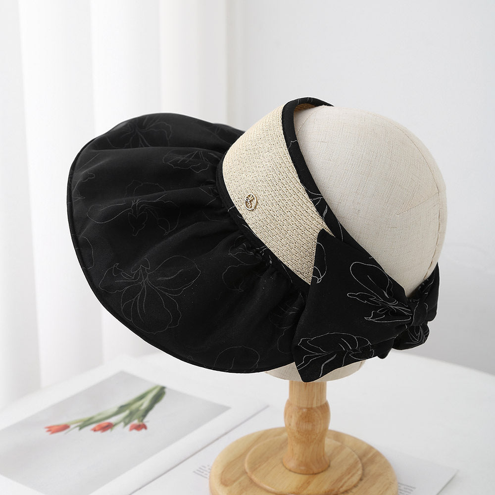 Elegant French-Inspired Visor Hats for Women - Lightweight, Wide-Brimmed Straw Caps with Ribbon Accents, Perfect for Summer, Beach, and Casual Attire, Beach Accessories | Stylish Headwear | Lightweight Hat