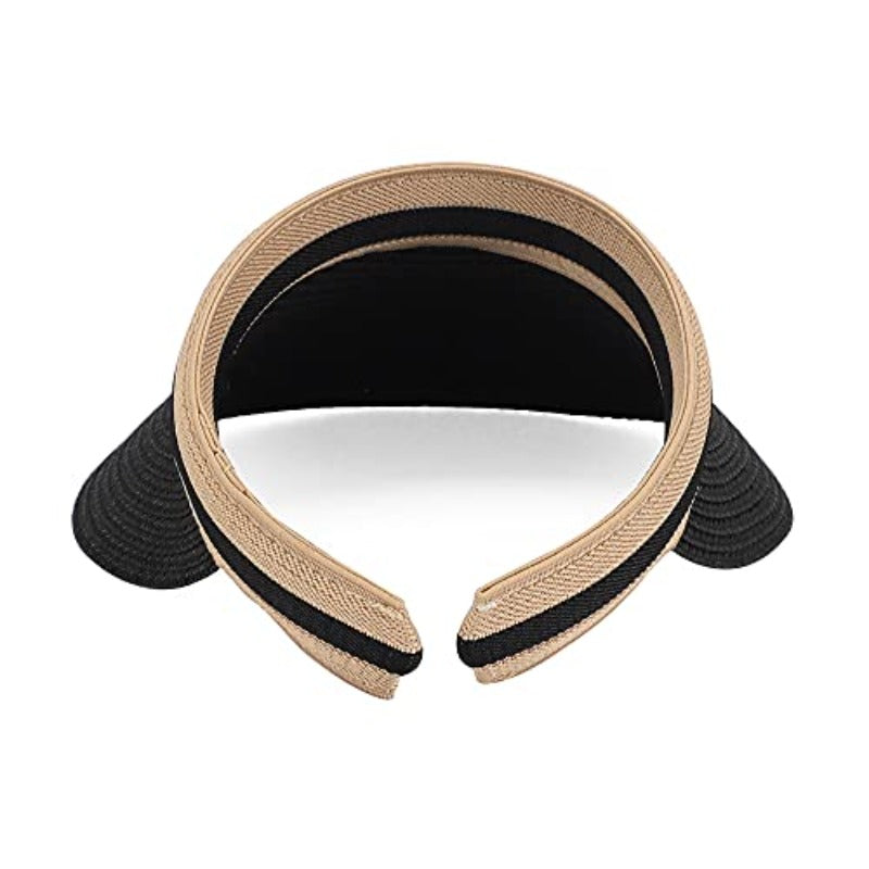 Women Summer Sun Hat Lady's Portable Beach Visor Bowknot Straw Hat,, Outdoor Hat, Chic Summer Accessory, Fashionable Headwear, Handcrafted Hat, Lightweight Material, Widebrimmed Hat, Women's Hat, Beachgoers, Summer Travelers