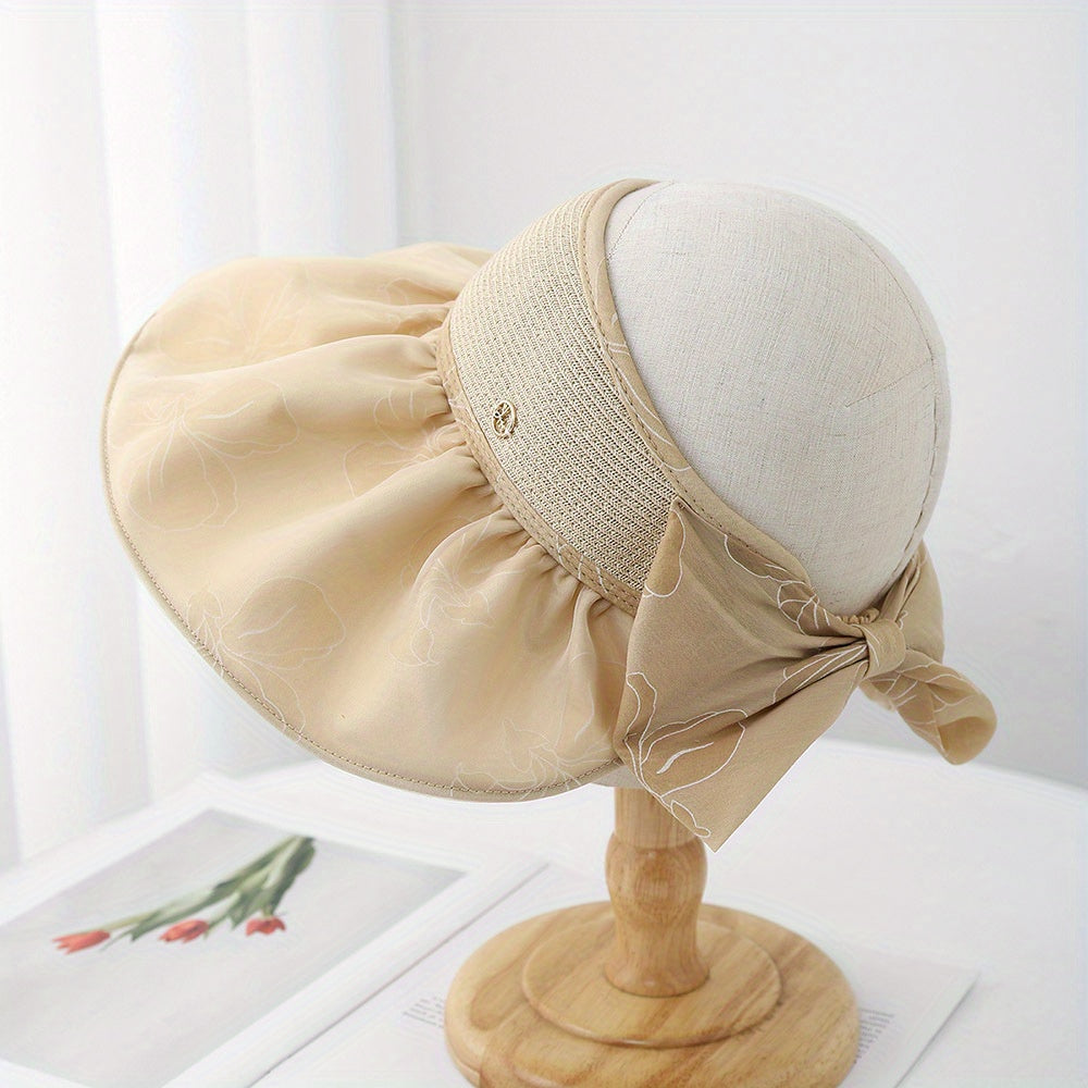Elegant French-Inspired Visor Hats for Women - Lightweight, Wide-Brimmed Straw Caps with Ribbon Accents, Perfect for Summer, Beach, and Casual Attire, Beach Accessories | Stylish Headwear | Lightweight Hat