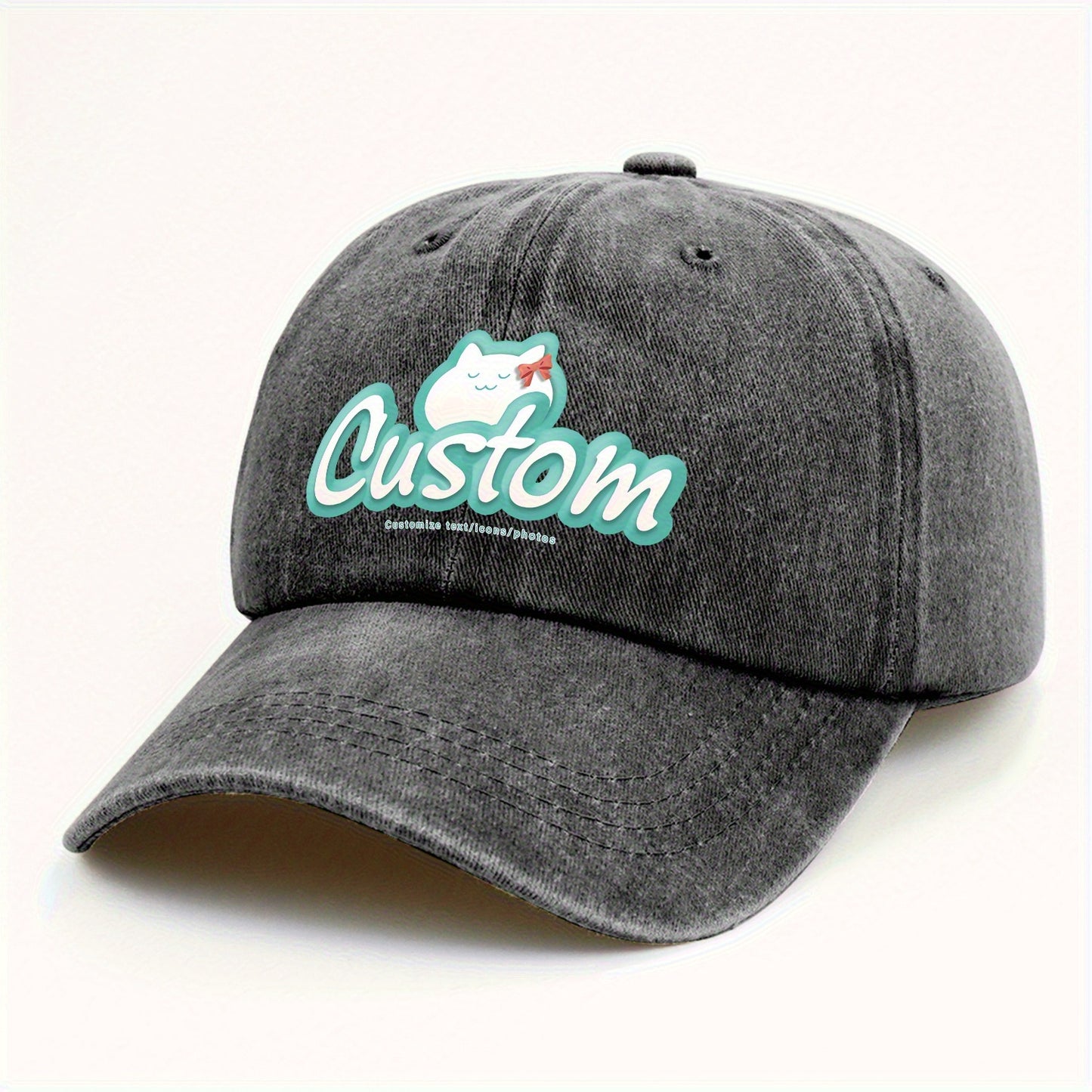 10pcs, Customizable Logo, Personalized Image Photo 10pcs Same Style Retro Fashion Baseball Caps, Customizable Private Patterns, Suitable for Company Team Building Logo or Event Party, Event Customization, Family Customization