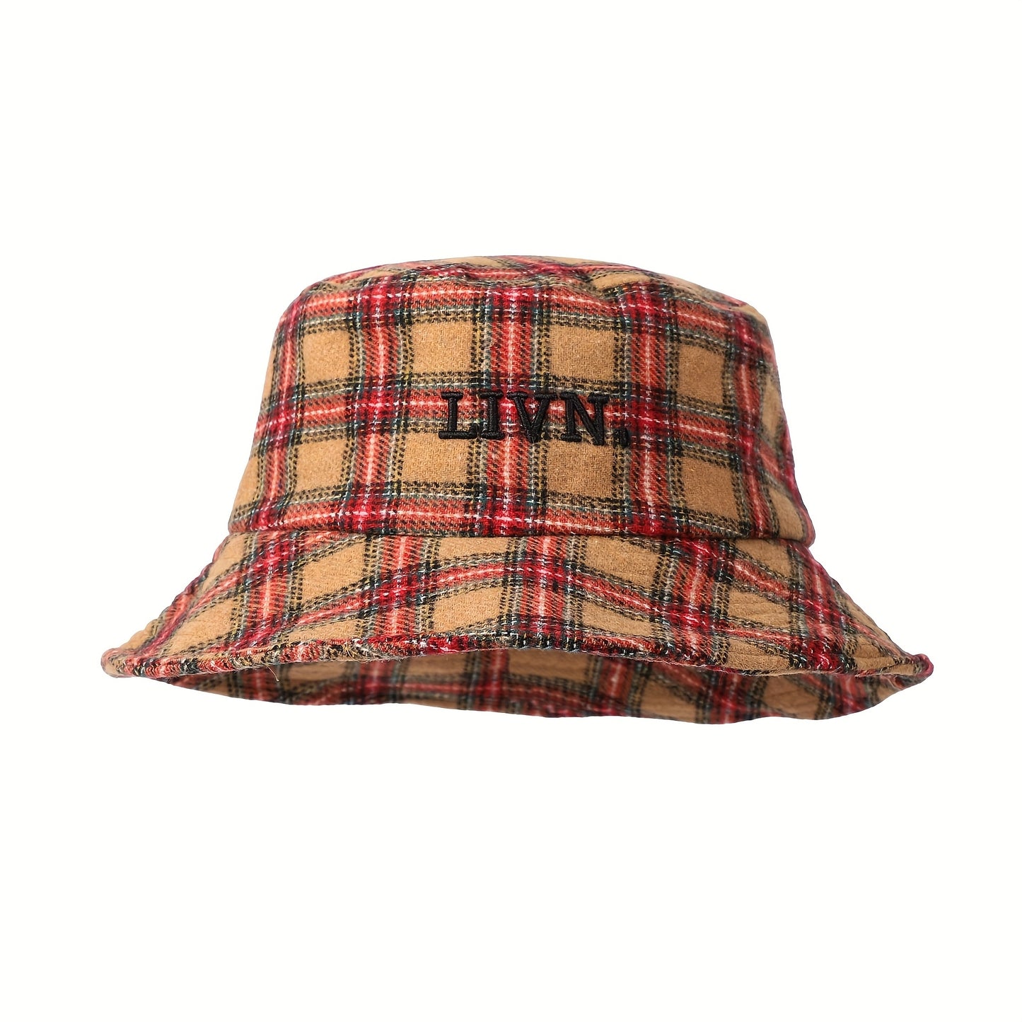 1pc Red Plaid Bucket Hat - Double-Sided Wear, Moisture-Wicking Polyester, Adjustable Toggle Closure, Ideal for Outdoor Hiking, Beach, Street Art, and Sports, Outdoor Bucket Hat | Plaid Pattern Hat | Polyester Hat