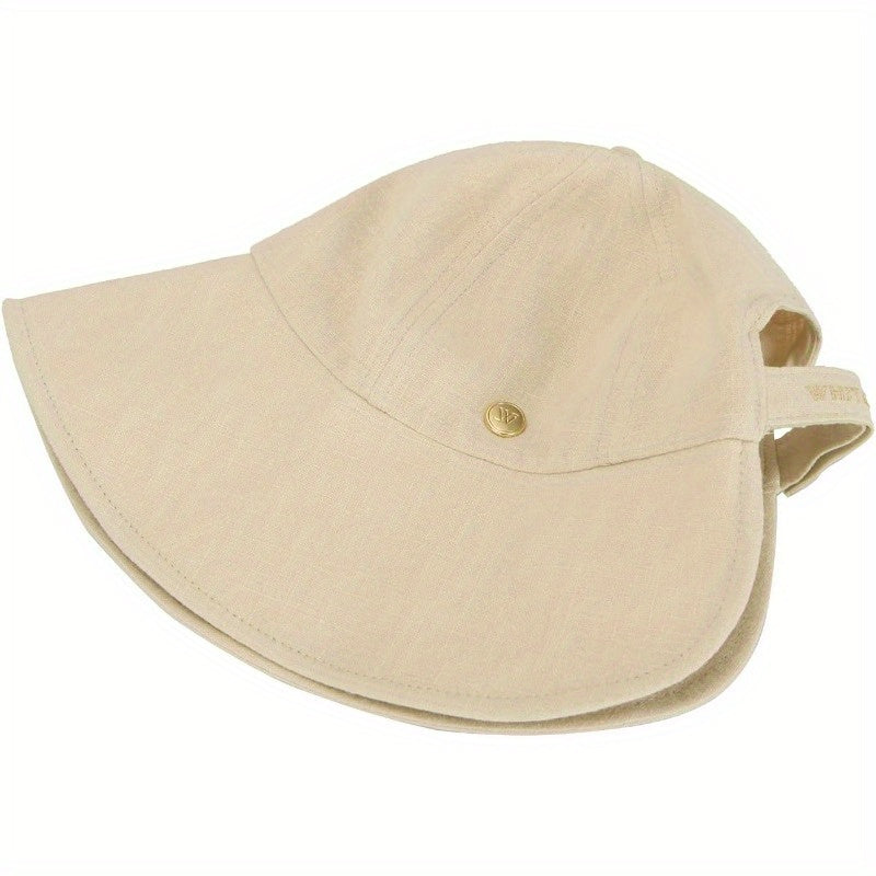 Linen Victorian Bonnet Hat Sun Cap Foldable Summer Visor New Katy