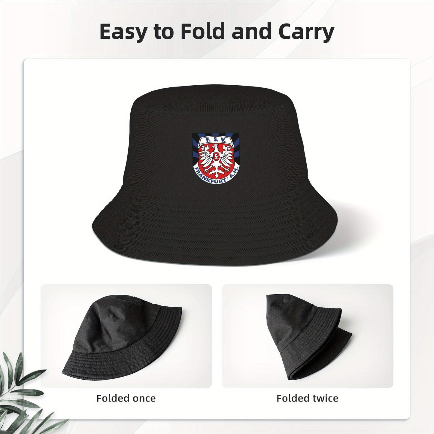 FSV Frankfurt Adult Bucket Hat - Breathable Buckle Closure Fishing, Structured Fit for Sports, Outdoor, Casual - Ideal for Soccer Fans & Everyday use